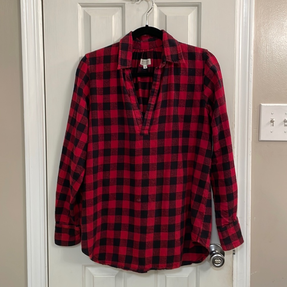 SM American Colors Buffalo Plaid Pull over Blouse